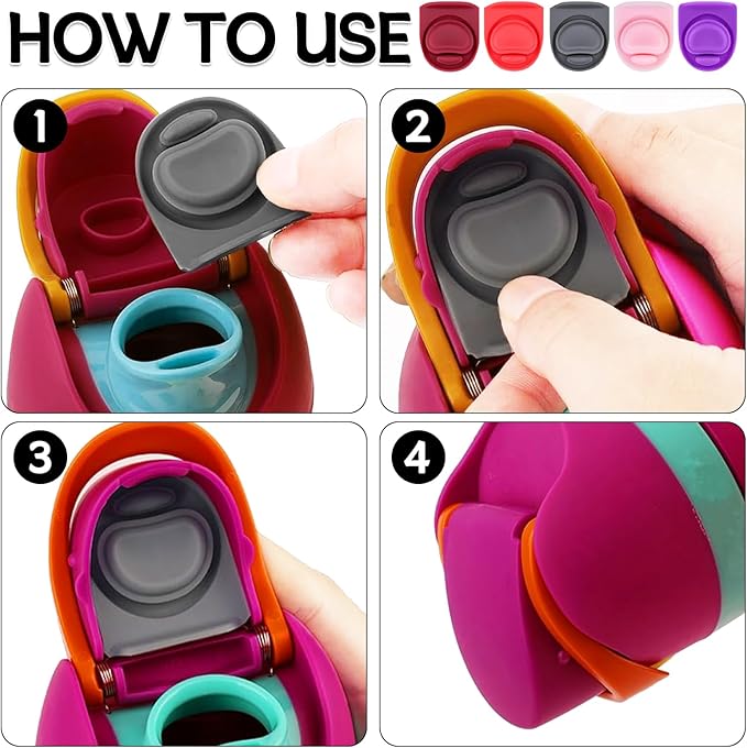 Rubber Seal Replacement Stopper Compatible with Owala Freesip16/19/24/32/40oz Spout Lid,5 Pcs Water Bottle Gasket Silicone Cap Insert Gasket Stopper Replacement Parts Accessories (5 Colors 3)