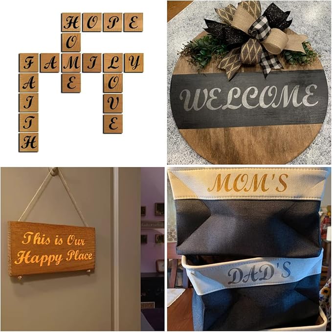 1.5 Inch Alphabet Letter Stencils for Painting - 70 Pack Letters and Numbers Stencil Templates with Signs for Painting on Wood, Reusable Letter and Number Stencils for Chalkboard Wood Signs & Wall Art