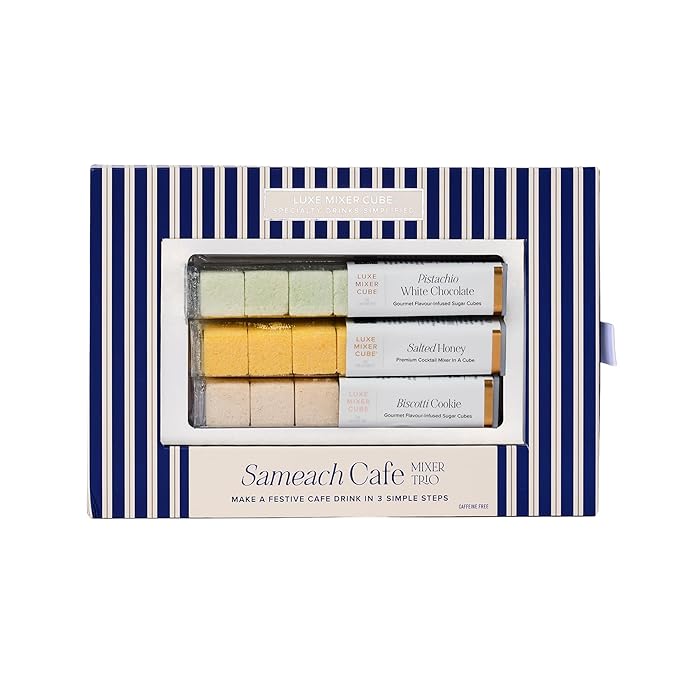 Luxe Mixer Cube Café Mixer Trio – Gourmet Sugar Cube Gift Set with White Chocolate Pistachio, Indulgent Biscotti & Salted Honey – Flavor Mixers for Coffee, Tea & Lattes – Great for Gifting, Hosting & Travel - By Teaspressa