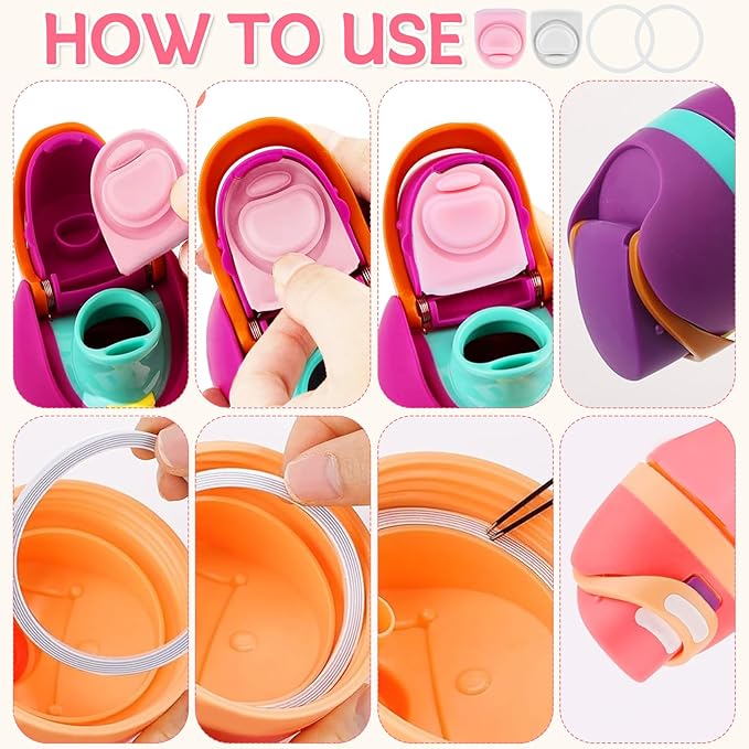 2 Sets Replacement Stopper and O Ring Gasket Compatible with Owala FreeSip 24oz 32oz,Water Bottle Lid Insert Cap Silicone Seal Parts for Owala 16/19/24/32/40oz Mouth Piece Accessories