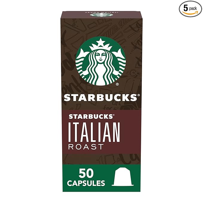 Starbucks by Nespresso Original Line Dark Roast Italian Roast Coffee, 50-count Espresso Pods