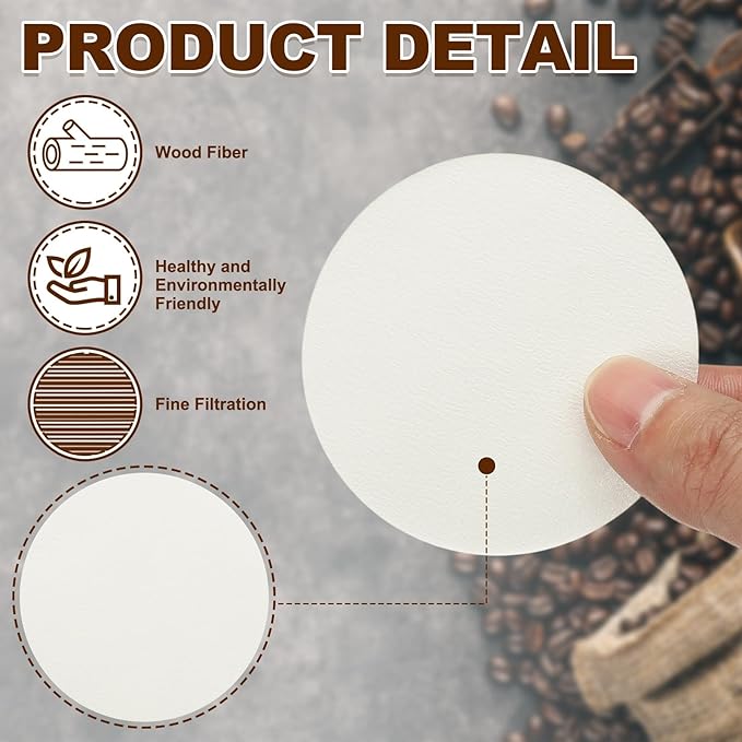 uxcell 300Pcs Coffee Filters,2.01 inch Disposable Round Paper Filter, Suitable with Home Office Use and Drip Coffee Maker, White