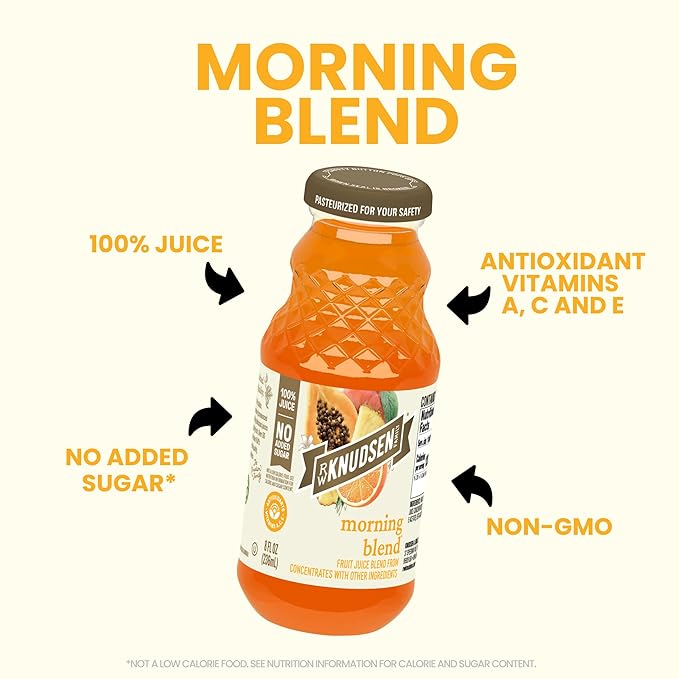 R.W. Knudsen Organic Morning Blend Juice, 8 fl oz (12 Pack)