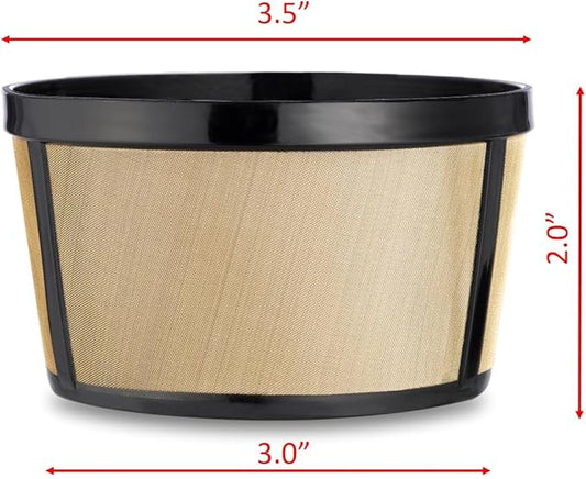 Reusable 4-5 Cup Basket Coffee Filter Fits Mr. Coffee, Cuisinart, Black & Decker, Hamilton Beach Coffee Makers, Stainless Steel, BPA-Free