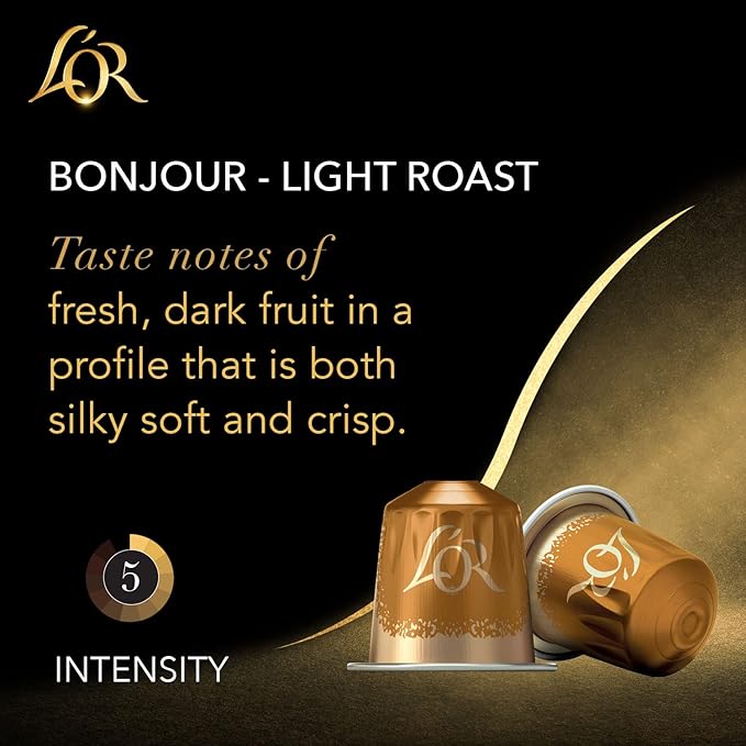 L'OR Coffee Pods, 10 Count Bonjour Light Roast Blend, Single-Serve Aluminum Coffee Capsules Compatible with the L'OR BARISTA System, 10 count (Pack of 1)