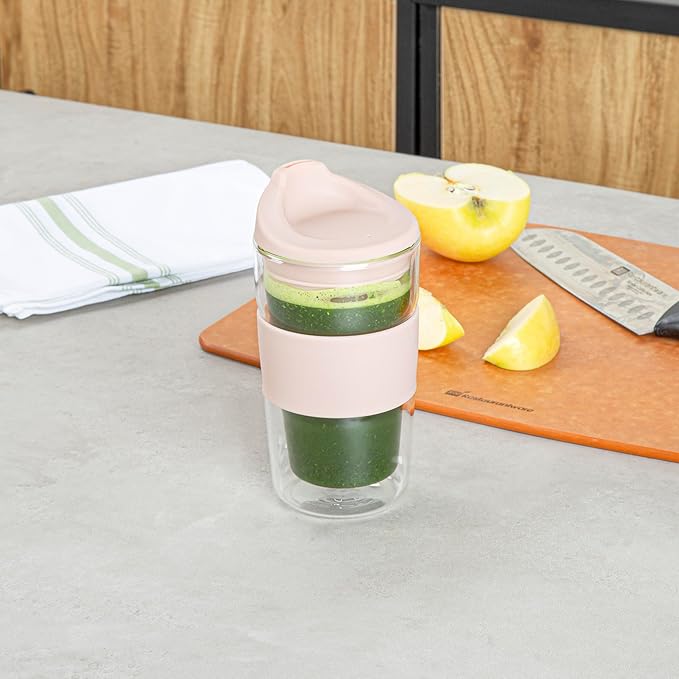 Restaurantware - Forma Professional 11.8 Ounce Insulated Travel Mugs, 10 Double Wall Coffee Mugs - Includes Lids And Sleeves, Reusable, Clear Borosilicate Glass Tumblers, Dishwashable, Microwavable