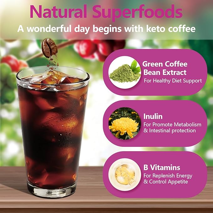 Skinny Coffee Green Coffee Bean Extract Powder | USTAR Slim Coffee with 12 Natural Health Blends Gluten-Free Instant Coffee for Energy & Metabolism, 360g (36 Sticks)