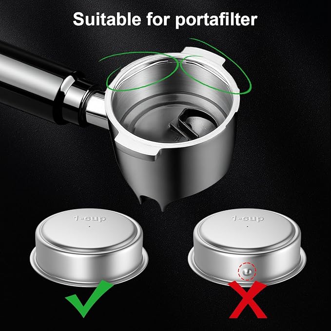 51mm Portafilter Basket Double Layer Pressurized Filter Basket Stainless Steel Coffee Portafilter Basket Espresso Filter Basket