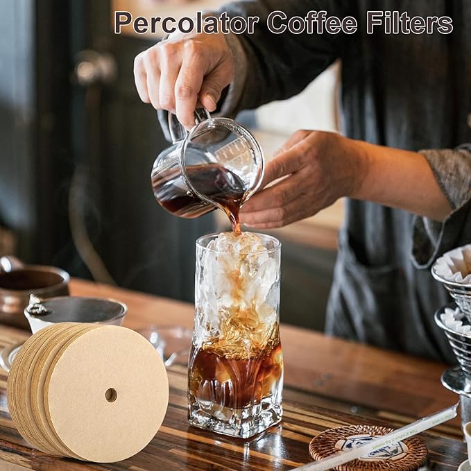 400Pcs Percolator Coffee Filters, 3.75in Unbleached Coffee Filter, Natural Disposable Disc Coffee Filters for Percolator Coffee Pot, Coffee Filter for Home Office Camping Use