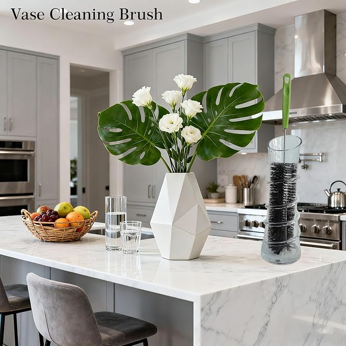 17 Inches Extra Long Handle Bottle Cleaning Brush for Narrow Neck Wine, Beer Bottle, Sport Bottles, Baby Bottles, deep Cups, Vase, Thermos, Glass, Pipes, Kitchen Sinks, Flask, and Hummingbird Feeders