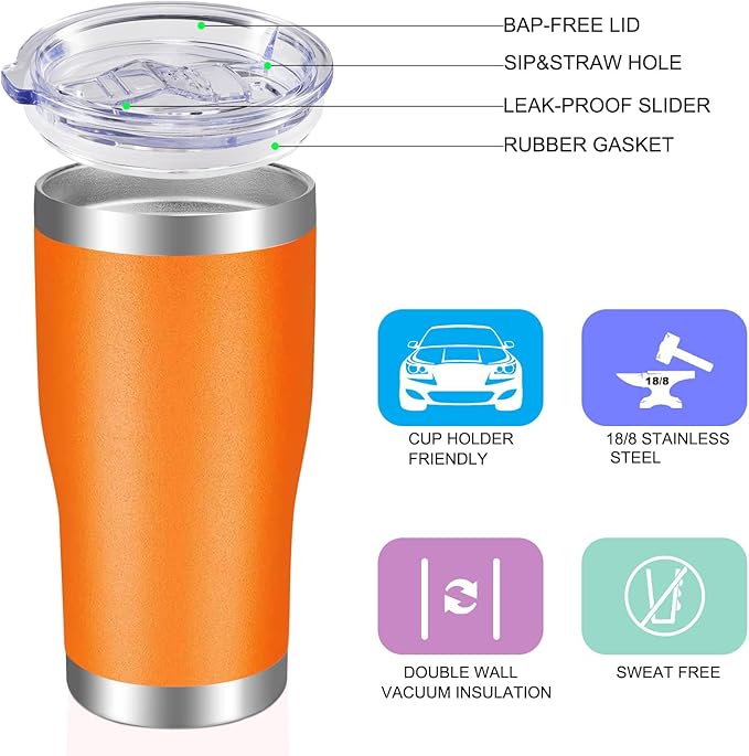 VEGOND 20oz Tumbler Stainless Steel Tumbler Cup with Lid And Straw Vacuum Insulated Double Wall Travel Coffee Mug
