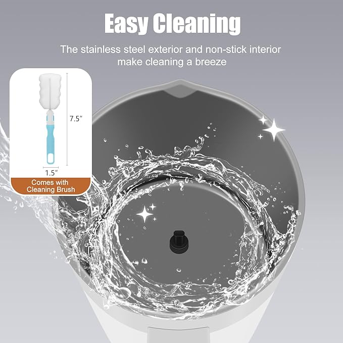 Milk Frother, 4-in-1 Milk Frother and Steamer, 13.5oz/400ml Automatic Hot and Cold Foam Maker and Milk Warmer, Electric Frother for Coffee, Latte, Cappuccino, Macchiato, Matcha(White)