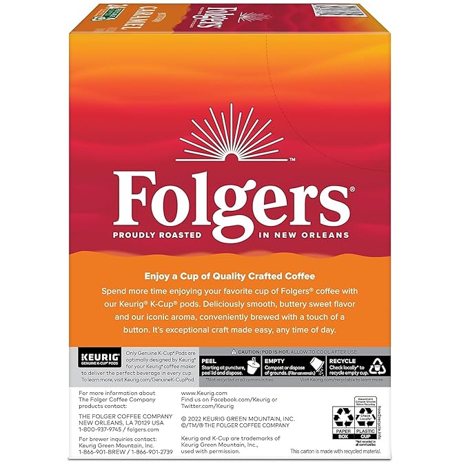 Folgers 6680 Caramel Drizzle Coffee K-Cups, 24/box