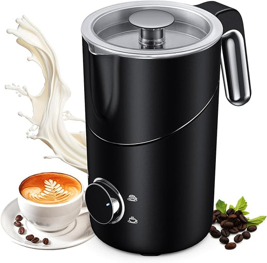 Milk Frother and Steamer, 8-in-1 Rechargeable Electric Milk Frother for Coffee, 13.5oz/400mL Large Capacity Automatic Warm and Cold Foam Maker, Hot Chocolate Maker Coffee Frother, Orange