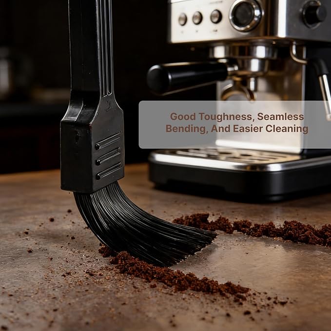 Espresso Brush Coffee Grinder Cleaning Brush Set,Walnut Wood Handle Natural Bristles Cleaner Tool for Barista Home Kitchen Espresso Machine Maintenance