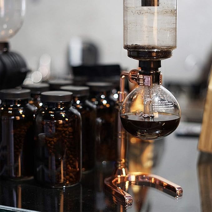 Idkska Japanese Style Siphon Coffee Maker Tea Siphon Pot Vacuum Coffeemaker Glass Type Coffee Machine Filter 3Cups