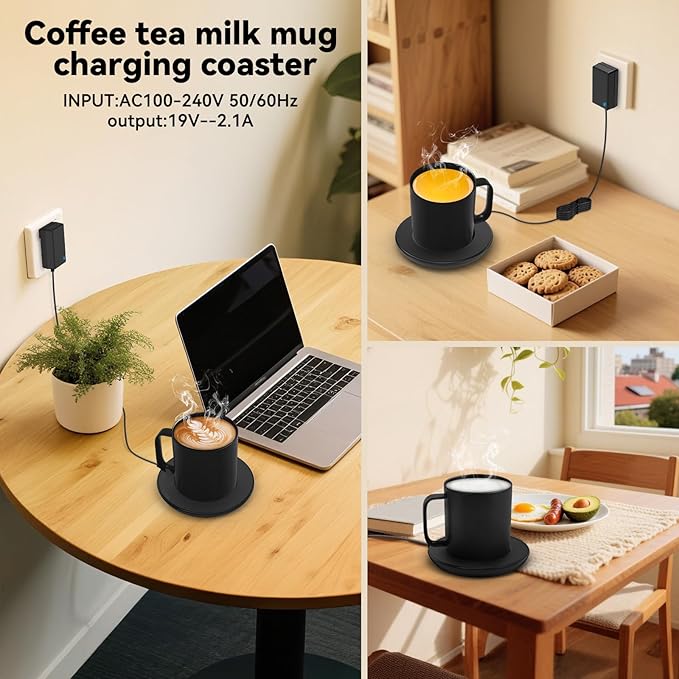 Replacement Charging Coaster 2 for Temperature Control Smart Mug 2,Mug1,Cisain Mug Power Cord Compatible with Em/BER Smart Cups (Black)