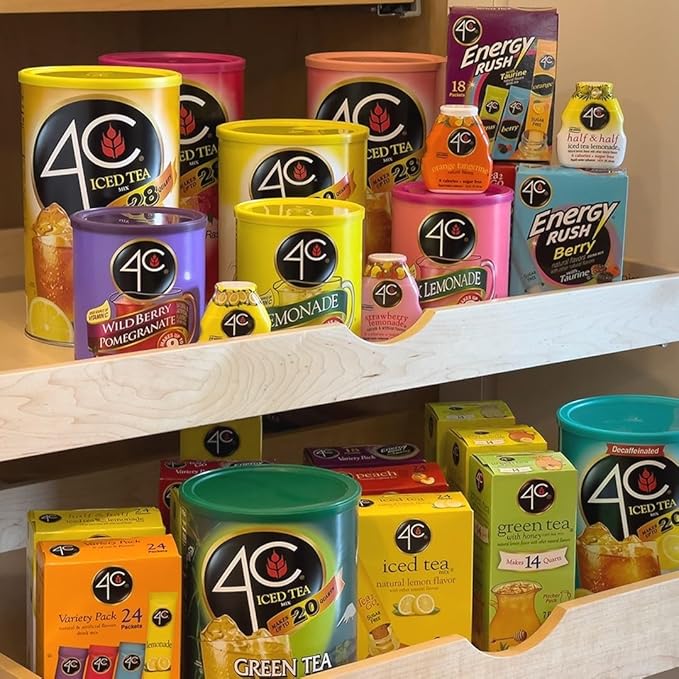 4C Powder Drink Mix Packets, Fruit Punch 1 Pack, 24 Count, Singles Stix On the Go, Refreshing Sugar Free Water Flavorings