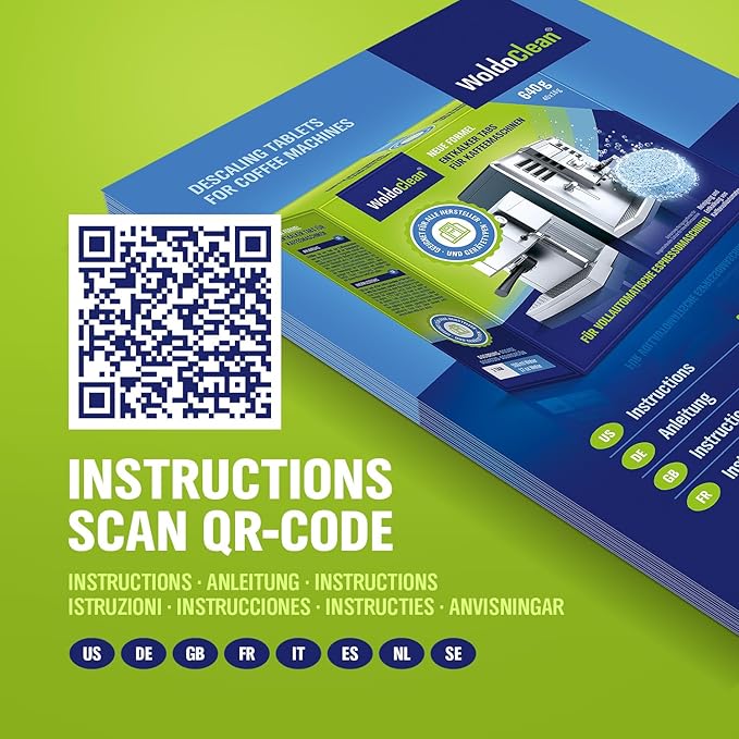 WoldoClean Coffee Machine Cleaner and Descaling Tablets - for 40 uses compatible with Keurig, Nespresso, Ninja, Delonghi, Miele & Coffee Maker Pot