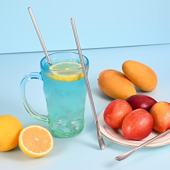 4-Pack 8.5" / 21.8cm 304 Stainless Steel Long Handle Stirring & Mixing Spoon – Reusable Bar Tool for Coffee, Tea, Iced Drinks & Cocktails