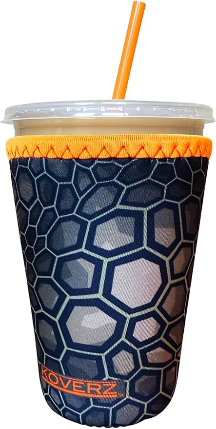 Koverz Iced Coffee Sleeve, Insulated Neoprene Cup Sleeve, Fits a 24 Oz. Coffee Cup, Washable and Reusable, Iced Coffee Accessories, Medium Camo Green