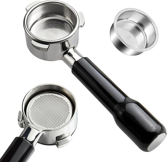 NKU 51mm Bottomless Portafilter 3 Ears with Puck Screen & Filter Basket, Anodized Aluminum Handle, Fits CASABREWS CM5418 & 3700 Series Espresso Machines
