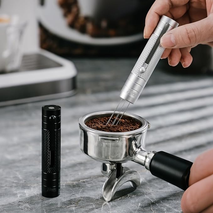 WDT Espresso Distribution Tool - Bincoo Espresso Stirrer Tool For Barista, espresso wdt tool with espresso stirrer (Silver)