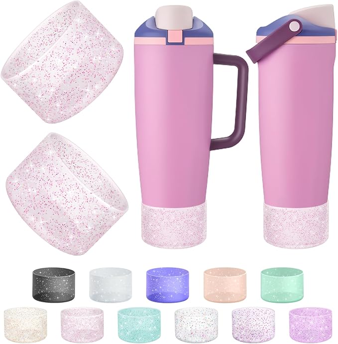 2PCS Silicone Boot Compatible with Owala 30oz & 40oz FreeSip Sway Bottles & Tumblers, Protective Anti-Slip Bottom Cover Sleeve for Freesip Sway Tumbler
