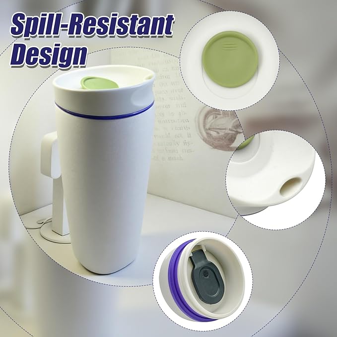 Replacement Slider Lid for Owala SmoothSip 20oz & 12oz, Top Cover Compatible with Owala 24oz Coffee Tumbler, Coffee Travel Mugs Leakproof Accessories, BPA-Free (White)