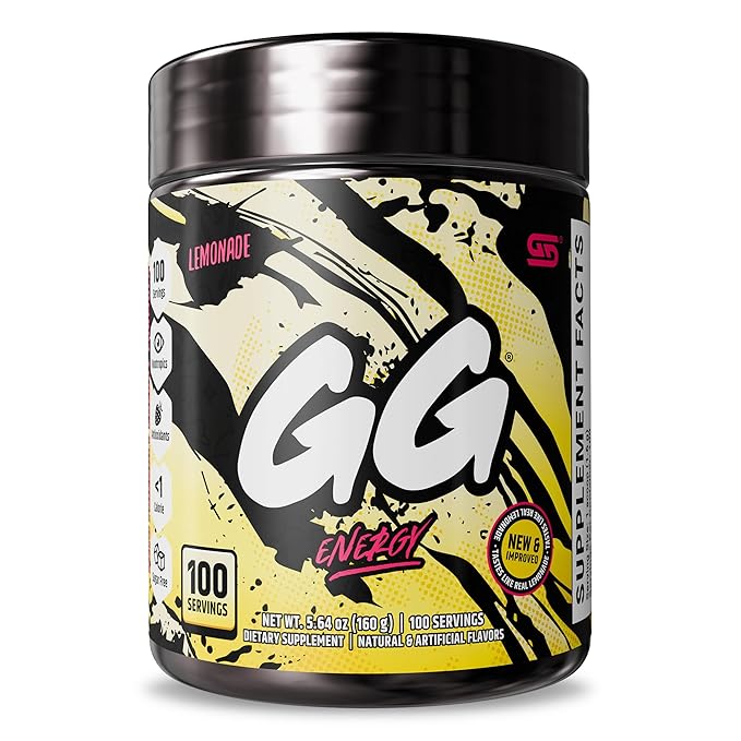 Gamer Supps GG® Energy - Lemonade (100 Servings) - Keto Friendly Gaming Energy and Nootropic Blend, Sugar Free + Organic Caffeine + Vitamins, Powder Drink