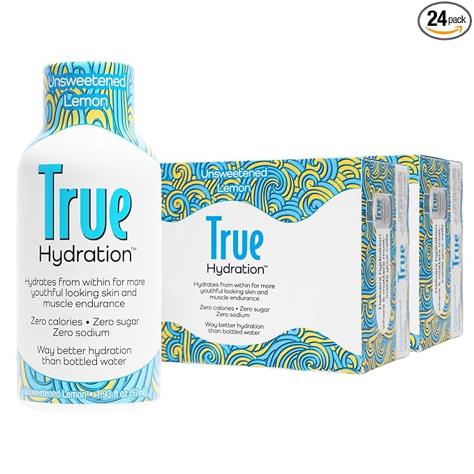 True Hydration Electrolyte Shots, 24-Pack – Supports Sleep Quality, Daily Wellness & Muscle Cramps – Magnesium, Potassium & Taurine – Zero Sugar, Zero Sodium – Unsweetened Lemon