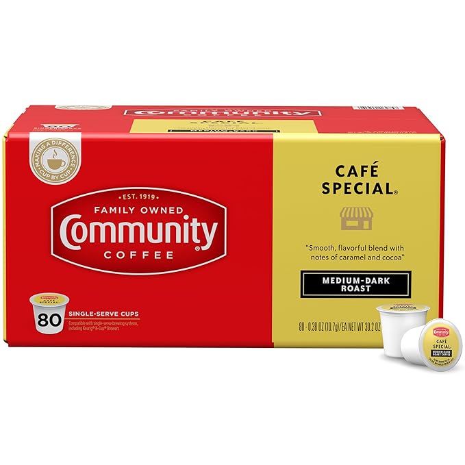 Community CoffeeCafé Special Medium Dark Roast, Single-Serve Keurig K-Cup Pods, 80 Count (Pack of 1)