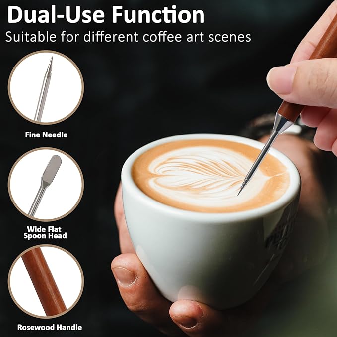 2 Pcs Latte Art Pen Cinnamon Pen for Barista, Coffee Latte Art Tools Barista Espresso Accessories for Coffee Bar Baristas Make Latte Cappuccino Macchiato