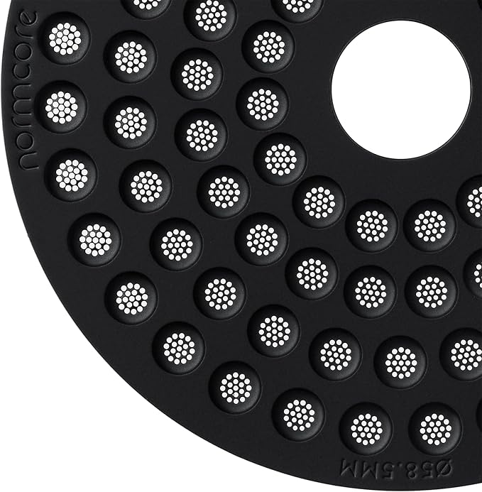 Normcore 58.5mm Espresso Puck Screen with Round Hole, Ultra-Slim 0.8mm Thickness Coffee Filter, Titanium PVD Coated 316 Stainless Steel Reusable Coffee Ground Filter Suitable for La Marzocco/Gaggia