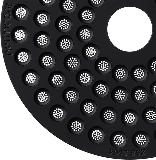 Normcore 58.5mm Espresso Puck Screen with Round Hole, Ultra-Slim 0.8mm Thickness Coffee Filter, Titanium PVD Coated 316 Stainless Steel Reusable Coffee Ground Filter Suitable for La Marzocco/Gaggia