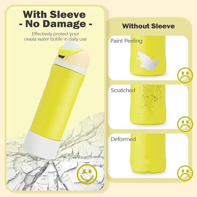 2PCS Silicone Boot for Owala 24oz FreeSip Water Bottle, Anti-Slip Scratch-Resistant Bottom Sleeve, Protective Sports Bottles Accessories, BPA-Free