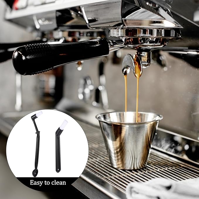 5 PCS Espresso Cleaning Brush Set, Professional Coffee Grinder Brush Wooden Espresso Machine Cleaning Brushes Natural Bristle Coffee Brushes for Coffees Machine Dust Removal Group Head Tools