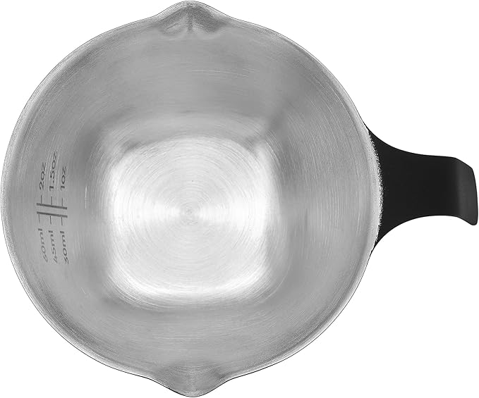 Normcore Espresso Measuring Cup, Espresso Shot Cups with Handle, Espresso Pouring Cup with Double Spout for Barista Tool Accessories, 1mm Thick, 304 Stainless Steel, Matte Black