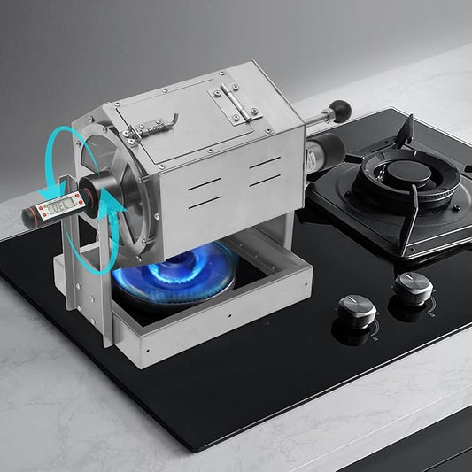 Uphilltool Coffee Bean Roaster, 300-1200g Coffee Bean Baker Gas Burner Drum Type Roasting Machine with 5-59RPM Adjustable Speed for Home and Commercial Use