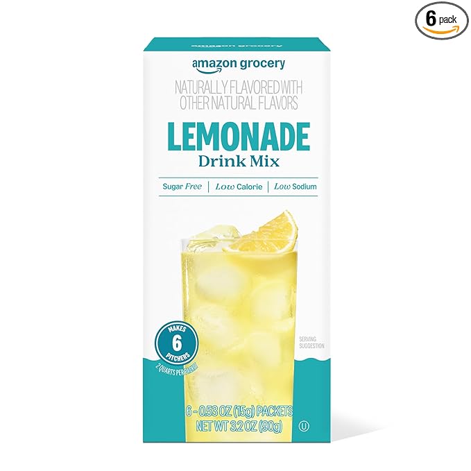 Amazon Grocery, Lemonade Drink Mix Singles, 3.2 Oz