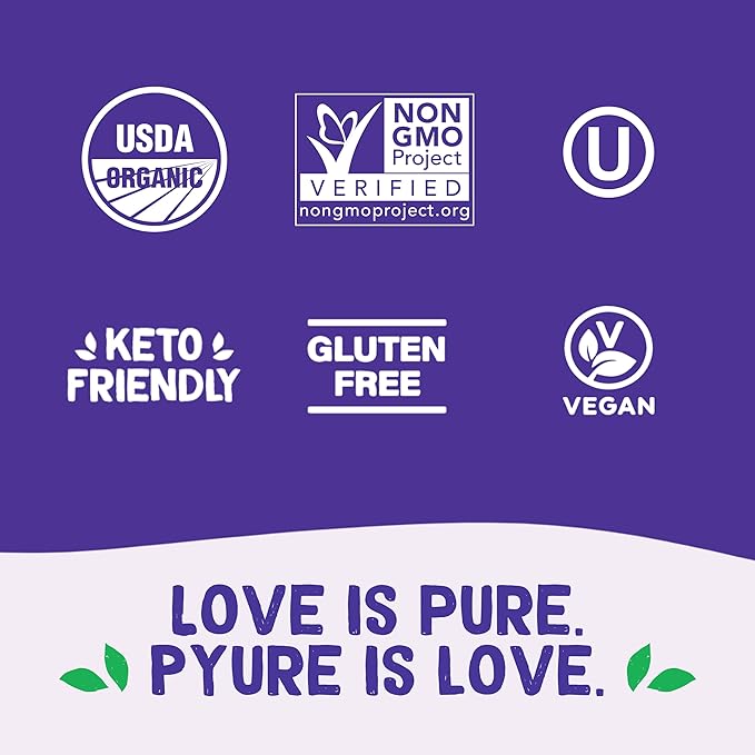 Pyure Organic Sugar Free Chocolate Drink Mix | Low Carb Chocolate Milk Powder with Cocoa | Keto, Vegan, Gluten-Free, Plant-Based | 1 Net Carb, Zero Sugar, Non-GMO, USDA Organic | 7.23 oz