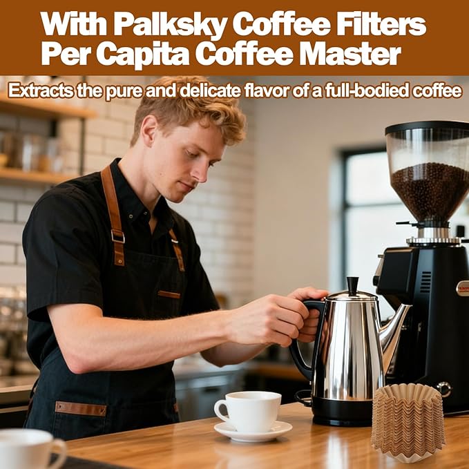 Palksky 200 Count Percolator Coffee Filters, Disposable Replacement Coffee Filter for Farberware Coletti Elite Gourmet Cuisinart, Paper Coffee Pot filters for Camping Home Office