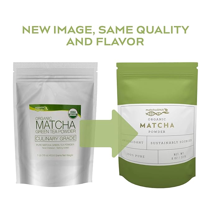 MATCHA DNA Certified Organic Matcha Green Tea Powder (8 oz BAG)