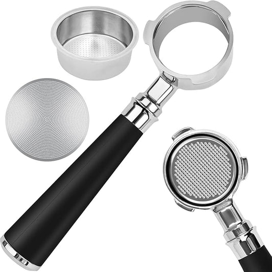 51mm Bottomless Portafilter 3 Ears Fits for CASABREWS CM5418 and 3700 Essential, Gevi 51mm 3 Ears Grouphead, Mr. Coffee Espresso and Cappuccino Machine, Includes Puck Screen, Double Shot Filter Basket