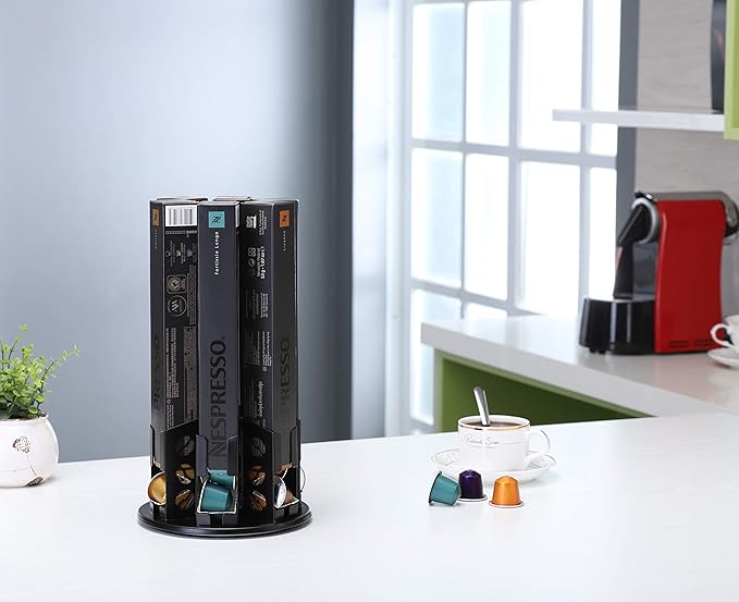 FlagShip Nespresso Originalline Pod Holders Nespresso Capsules Dispenser Holder Storage Stand Carousel Capsules Rack (60 Pods)