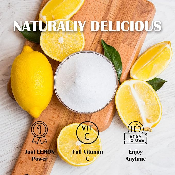 Grelim Lemon Powder 11.30 Oz, 100% Freeze Dried Powder, Filler Free, Gluten-Free, Rich in Natural Vitamin C Fresh Squeezed Lemon Flavor Great for Beverages, Smoothies 320g