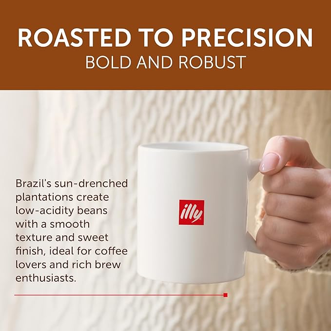 illy Coffee K Cup, Pods for Keurig Machines, Brasile Single Origin Roast, 100% Arabica, Premium Italian Coffee, 10 Count, 6 Pack