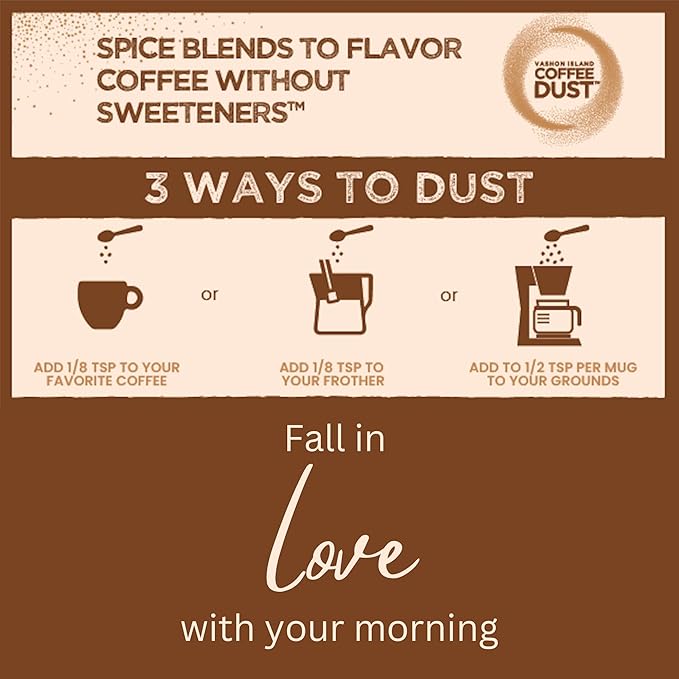 Coffee Dust Flavoring Powder, Hot Momma (120 Servings) – All Natural Coffee Syrup Alternative, Adds Aroma, Taste & Whole30 Wellness to Drinks, Tea & Foods