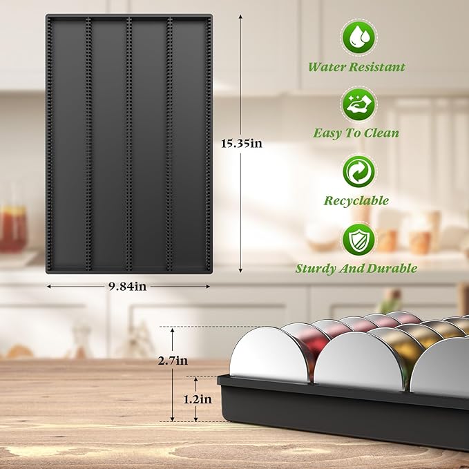 Coffee Pod Storage Holder ，For Nespresso Vertuo capsules - Premium coffee pod drawer built-in organizer designed for counter use（black）