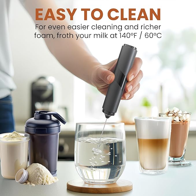 Portable Travel Frother with Case Mini - Battery Operated Handheld Milk Frother with Cover - Coffee Mixer Wand - Wisking Tool Electric Whisk - Coffee Stirrers Electric Whisker - Drink Mixer Handheld